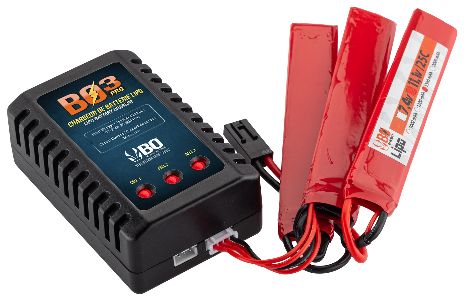 BO - Chargeur de batterie BO3 LiPo 7,4V et 11,1V