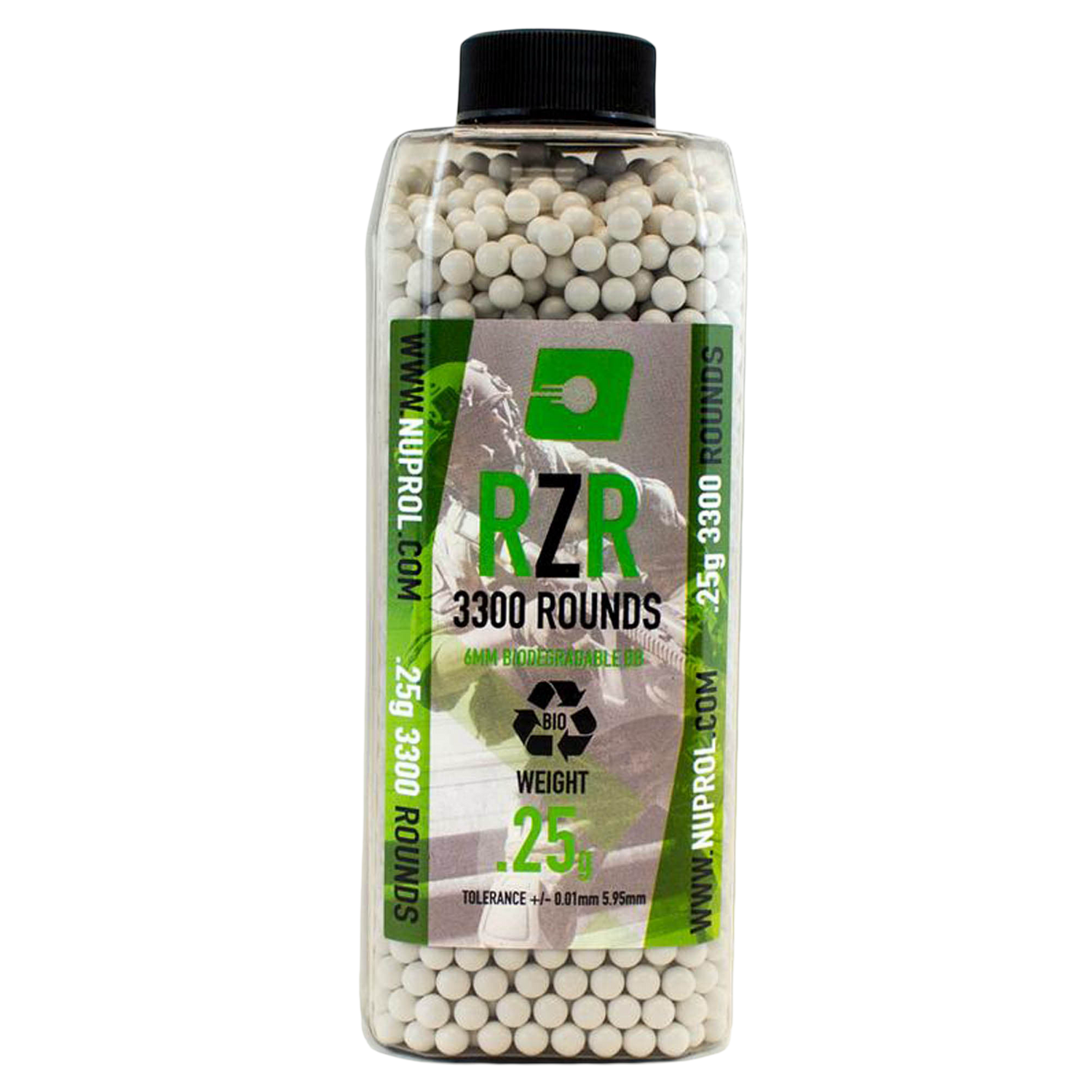 NUPROL - Billes Airsoft RZR 0.25g BIO bouteille 3500 bbs Nuprol