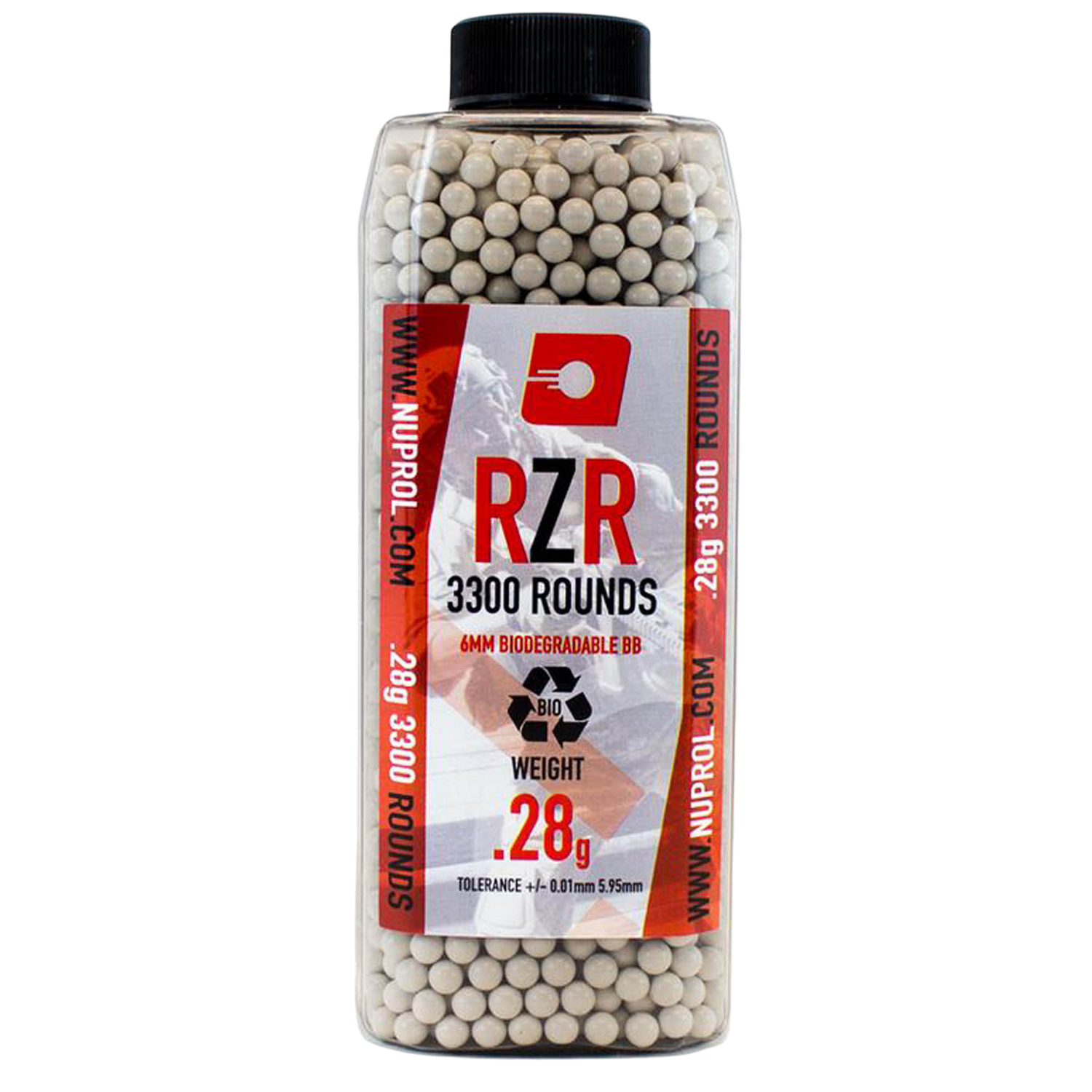 NUPROL - Billes Airsoft RZR 0.28g BIO bouteille 3500 bbs Nuprol