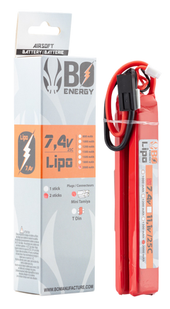 Batterie Lipo double stick 7.4V 2000mAh 25C BO Manufacture