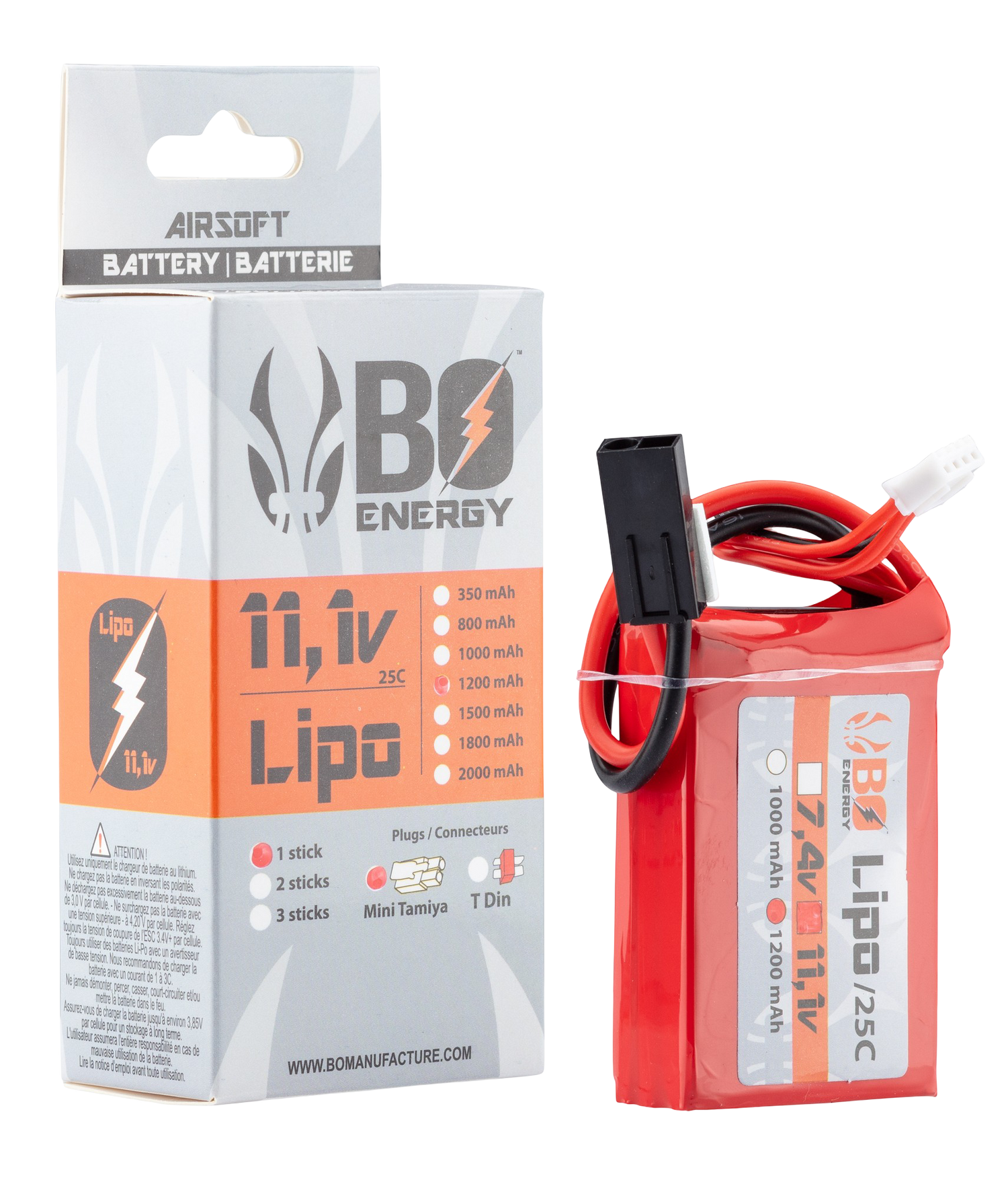 Batterie Lipo stick 11.1V 1200mAh 25C