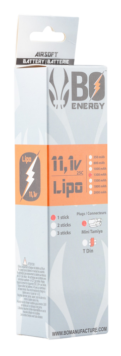 Batterie Lipo stick 11.1V 1300mAh 25C BO Manufacture
