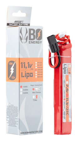 Batterie Lipo stick 11.1V 1300mAh 25C BO Manufacture