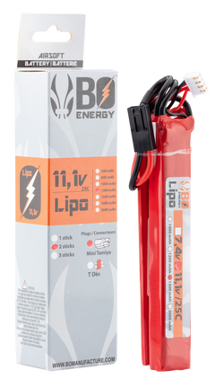 Batterie Lipo double stick 11.1V 1300mAh 25C BO Manufacture