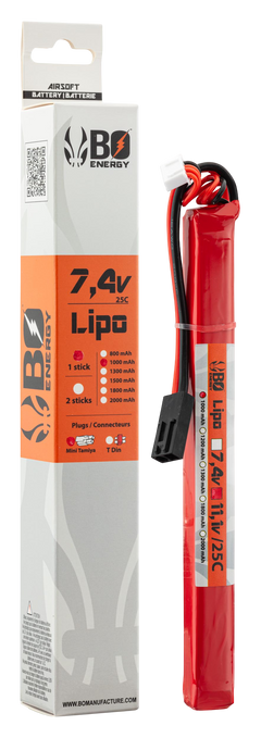 Batterie Lipo stick 7.4V 1000mAh 25C BO Manufacture