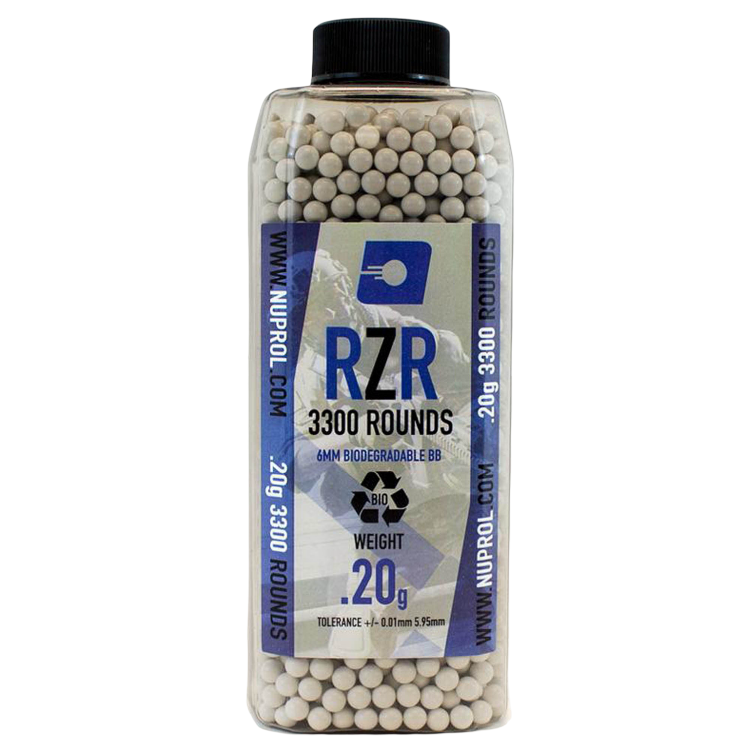 NUPROL - Billes Airsoft RZR 0.20g BIO bouteille 3500 bbs Nuprol
